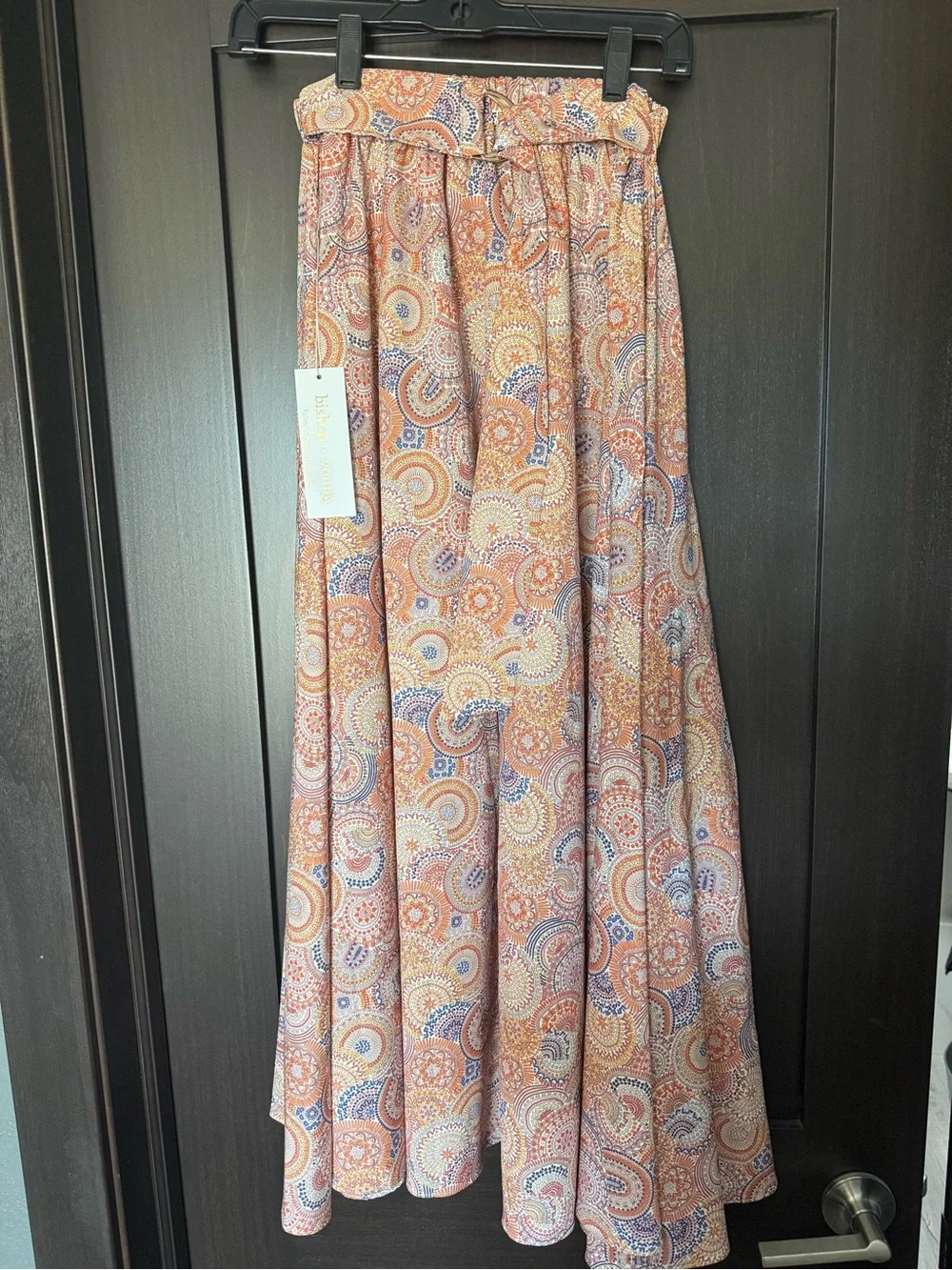 bishop + young Paisley Maxi Skirt in Rust, Cream & Blue